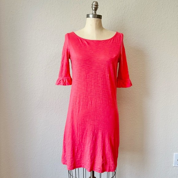 LILLY PULITZER Ruffle Sleeve Somerset Mini Dress in Coral - Picture 1 of 12
